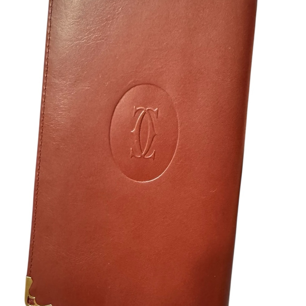 Cartier Bordeaux Leather Bifold Wallet Authentic